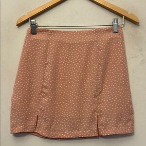 Altar’d State Polka Dot Mini Skirt in melon Lined Size S EUC
